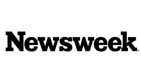 'Newsweek logo in bold black text.'